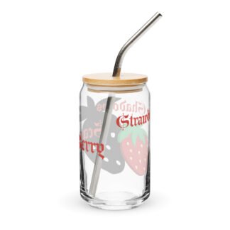 Scary Berry Can-shaped Glass with Lid and Straw