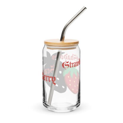 Scary Berry Can-shaped Glass with Lid and Straw