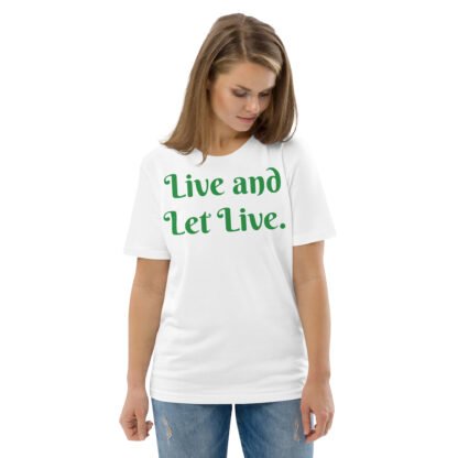 Live and Let Live Unisex Organic Cotton T-shirt - Image 2