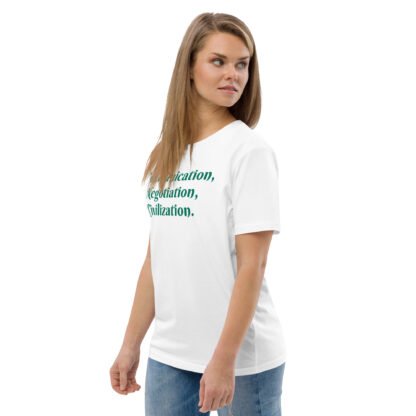 Communication, Negotiation, Civilization Unisex Organic Cotton T-shirt - Image 5