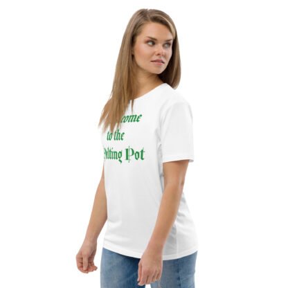 Welcome to the Melting Pot Unisex Organic Cotton T-shirt - Image 5